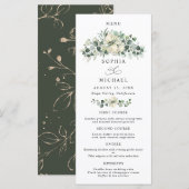 Menu Mariage à la verdure et à l'eucalyptus (Devant / Derrière)