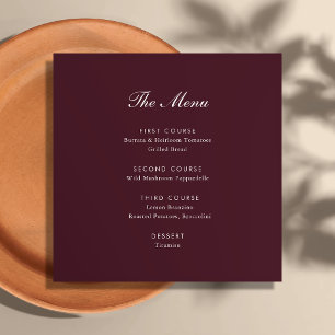 Menu Mariage à la Villa toscane en écriture Bourgogne