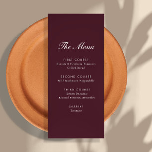 Menu Mariage à la Villa toscane en écriture Bourgogne