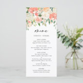 Menu Mariage à l'aquarelle et aux fleurs d'ivoire (Debout devant)