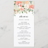 Menu Mariage à l'aquarelle et aux fleurs d'ivoire (Devant)