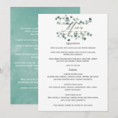 Menu Mariage à l'aquarelle Eucalyptus (Devant / Derrière)