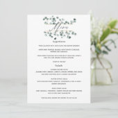Menu Mariage à l'aquarelle Eucalyptus (Debout devant)