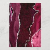 Menu Mariage à l'écriture argentée sur agate de Bourgog (Dos)