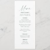 Menu Mariage à l'écriture élégante minimale (Devant)