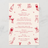 Menu Mariage à main de gribouillis rouge tiré (Devant)