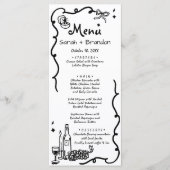 Menu Mariage à main noire lunaire (Devant)