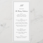 Menu Mariage à monogramme traditionnel (Devant)