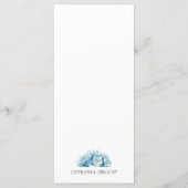 Menu Mariage à motif floral botanique bleu clair (Dos)