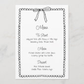 Menu Mariage à Nœud Noir et Blanc (Devant)