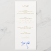 Menu Mariage à ruban bleu tendance (Devant)