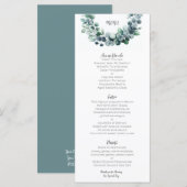 Menu Mariage abstrait botanique eucalyptus (Devant / Derrière)