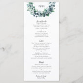 Menu Mariage abstrait botanique eucalyptus (Devant)
