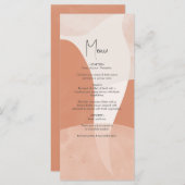 Menu Mariage Abstrait en terre cuite de Bohême (Devant / Derrière)