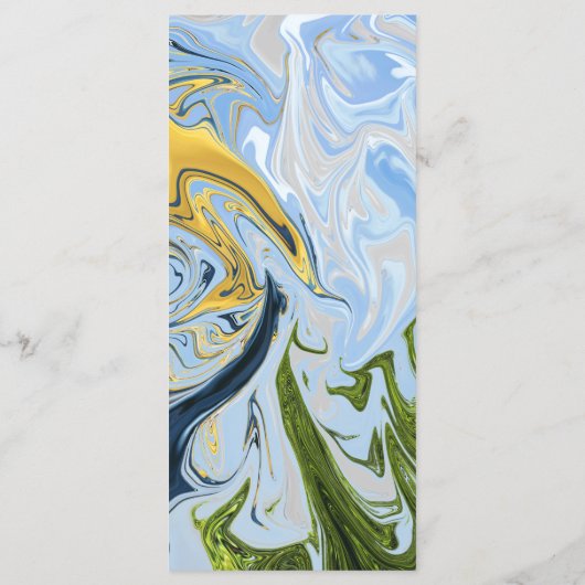 Menu Mariage Abstrait minimal coloré moderne (Dos)