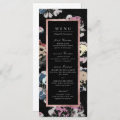 Menu Mariage abstrait noir classique moderne (Devant / Derrière)