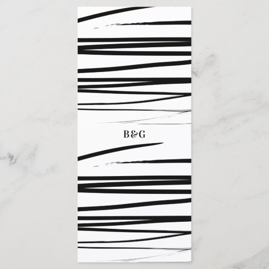 Menu Mariage Abstrait noir moderne (Dos)