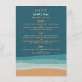Menu Mariage Abstrait Ocean Beach (Devant)