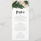 Menu Mariage abstrait tropical moderne peint (Devant)