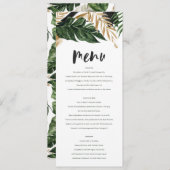 Menu Mariage abstrait tropical moderne peint (Devant / Derrière)