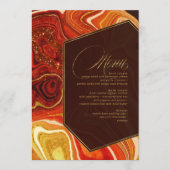 Menu Mariage Agate Abstrait V1 Hot Orange ID827 (Devant)