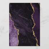 Menu Mariage Agate sarcelle Or Violet (Dos)