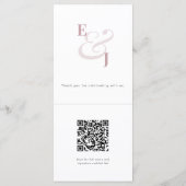 Menu Mariage Ampersand Mauve | Code QR | Élégant (Dos)