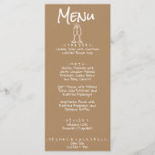 Menu Mariage amusant Brown irky écrit main rétro (Devant)