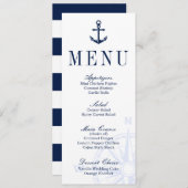 Menu Mariage Ancre nautique (Devant / Derrière)