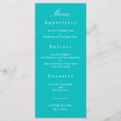 Menu Mariage Aqua Vibrant (Devant)