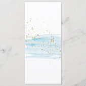 Menu Mariage Aquarelle bleu et or étincelle (Dos)
