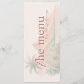 Menu Mariage aquarelle de plage de l'île du coucher de (Dos)