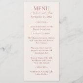 Menu Mariage aquarelle de plage de l'île du coucher de (Devant)