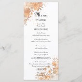Menu Mariage Aquarelle Florale Rustique d'Automne (Devant)