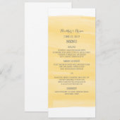 Menu Mariage Aquarelle Jaune (Devant / Derrière)