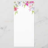 Menu Mariage Aquarelle Lilies (Dos)