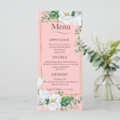 Menu Mariage Aquarelle Magnolia Blush (Debout devant)