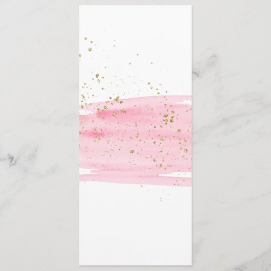 Menu Mariage Aquarelle Rose Blush & Gold Sparkt (Dos)