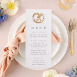 Menu Mariage Aquarelle Soft Pretzel<br><div class="desc">Moderne,  ludique et chic,  ce menu mariage présente une peinture à l'aquarelle d'un joli joli marié à une typographie chic.</div>