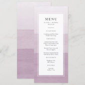 Menu Mariage aquarelle violet (Devant / Derrière)