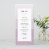 Menu Mariage aquarelle violet (Debout devant)