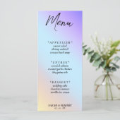 Menu Mariage arc-en-ciel Pastel Diagonal Ombre (Debout devant)