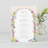 Menu Mariage Arch Fleur sauvage Boho (Debout devant)