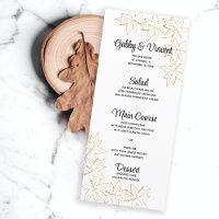 Menu Mariage Arête Feuille d'érable d'automne