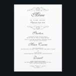 Menu Mariage Argent Antique Dîner<br><div class="desc">Design argenté élégant. Invitation correspondante,  cartes rsvp,  timbres-poste et plus encore dans le Little Bayleigh Store.</div>
