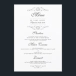 Menu Mariage Argent Antique Dîner<br><div class="desc">Design argenté élégant. Invitation correspondante,  cartes rsvp,  timbres-poste et plus encore dans le Little Bayleigh Store.</div>