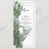 Menu Mariage Argent Dollar Eucalyptus (Devant / Derrière)