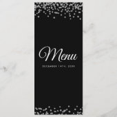 Menu mariage Argent Faux Parties scintillant Confe (Dos)