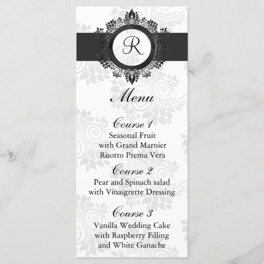 menu mariage argent monogramme (Devant)