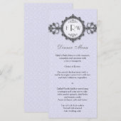 Menu Mariage Art Déco Band Lilac (Devant / Derrière)